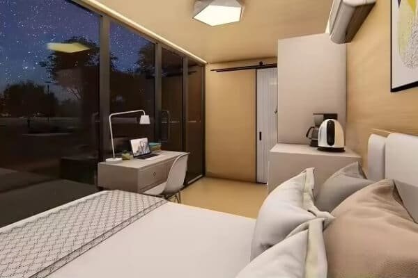 luksusowe wnętrze kapsuły kosmicznej z panoramicznymi oknami i systemem inteligentnego domu (1)